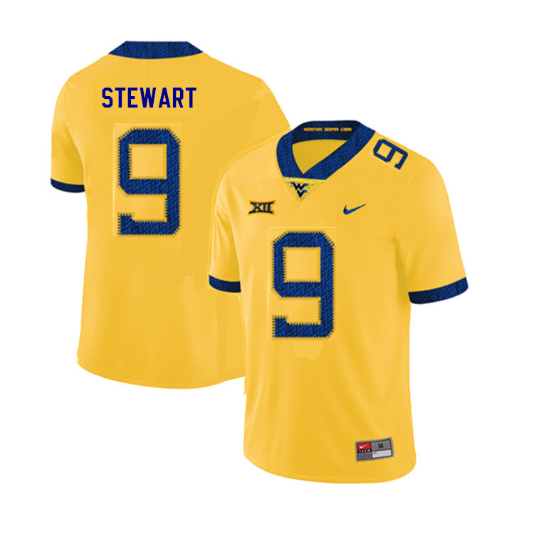 2019 Men #9 Jovanni Stewart West Virginia Mountaineers College Football Jerseys Sale-Yellow - Click Image to Close